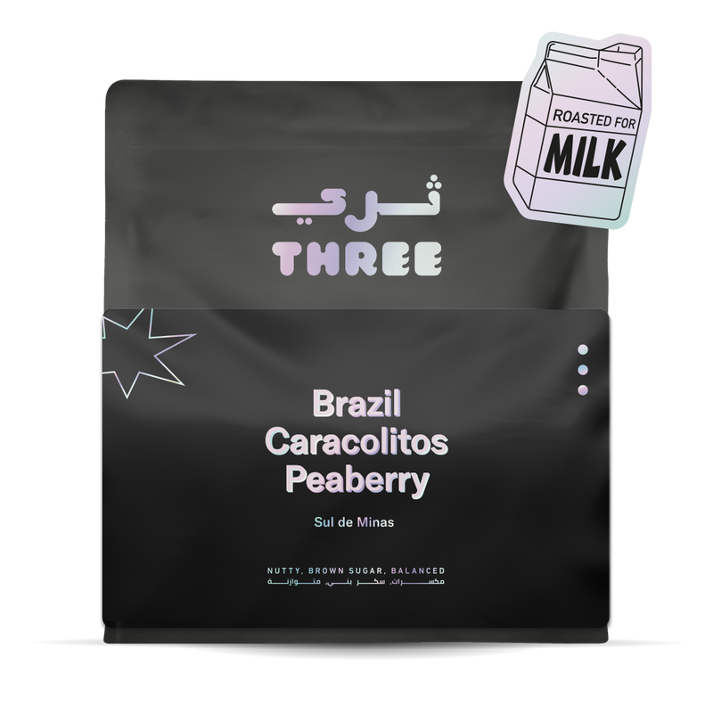 Coffee Beans THREE Brazil Caracolitos Peaberry espresso 250g