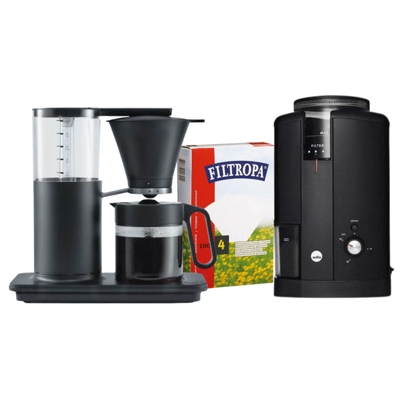 Wilfa Combo Package Grinder Svart Classic Aroma Black & Brewing Classic Tall Coffee Maker Black