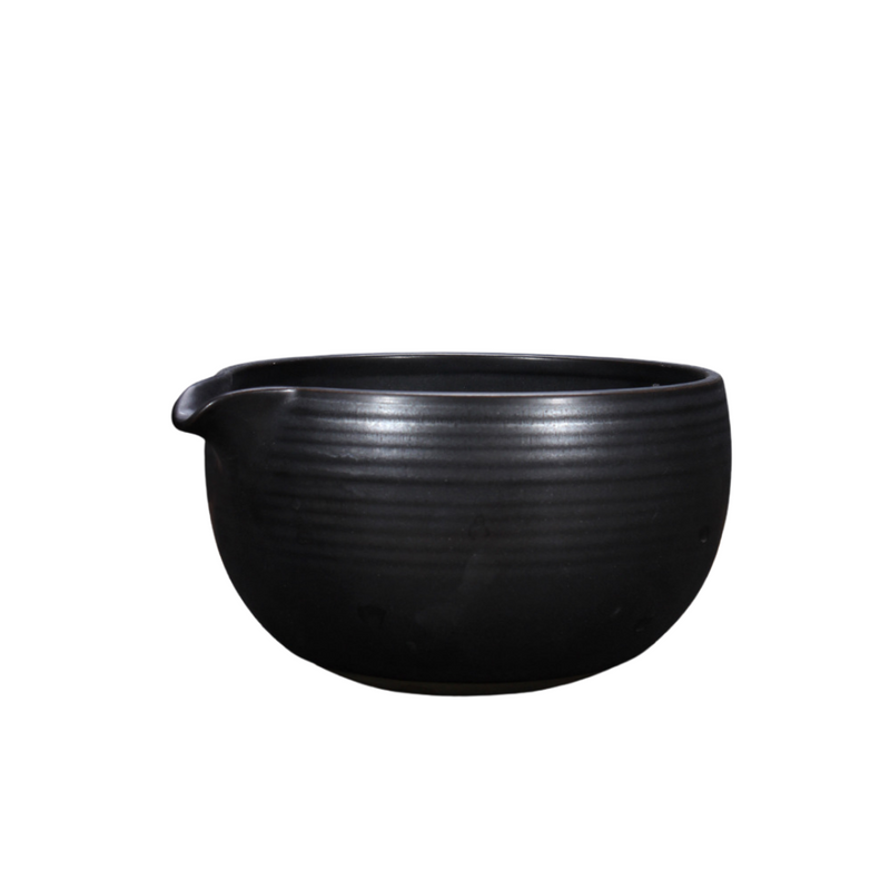 Matcha Ceramic Bowl with Spout Black 500ml