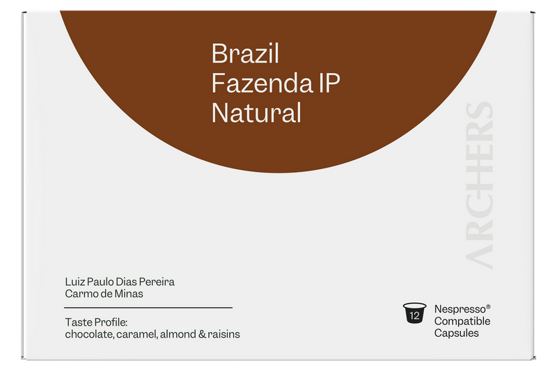 Coffee Capsules Archers Brazil - Natural Fazenda IP - Coffee Capsule Box of 12