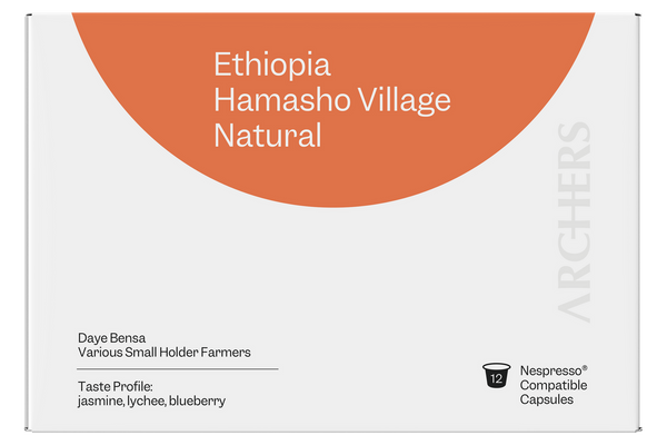 Coffee Capsules Archers Ethiopia - Hamasho Village Natural - Coffee Capsule Box of 12