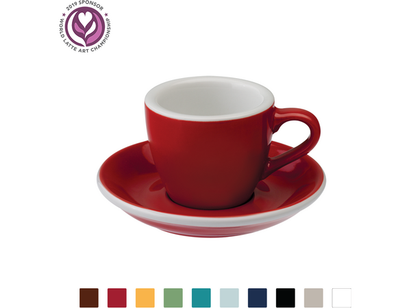 Cup loveramics - EGG 80ML ESPRESSO CUP & SAUCER - Red